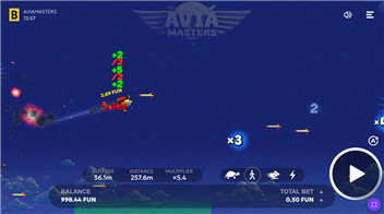 Aviamasters gameplay in volo con moltiplicatori